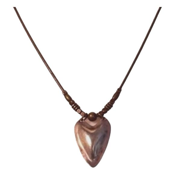 Vintage Marjorie Baer SF Modernist Necklace Silver Tone Metal Pendant Link Chain - Picture 1 of 4